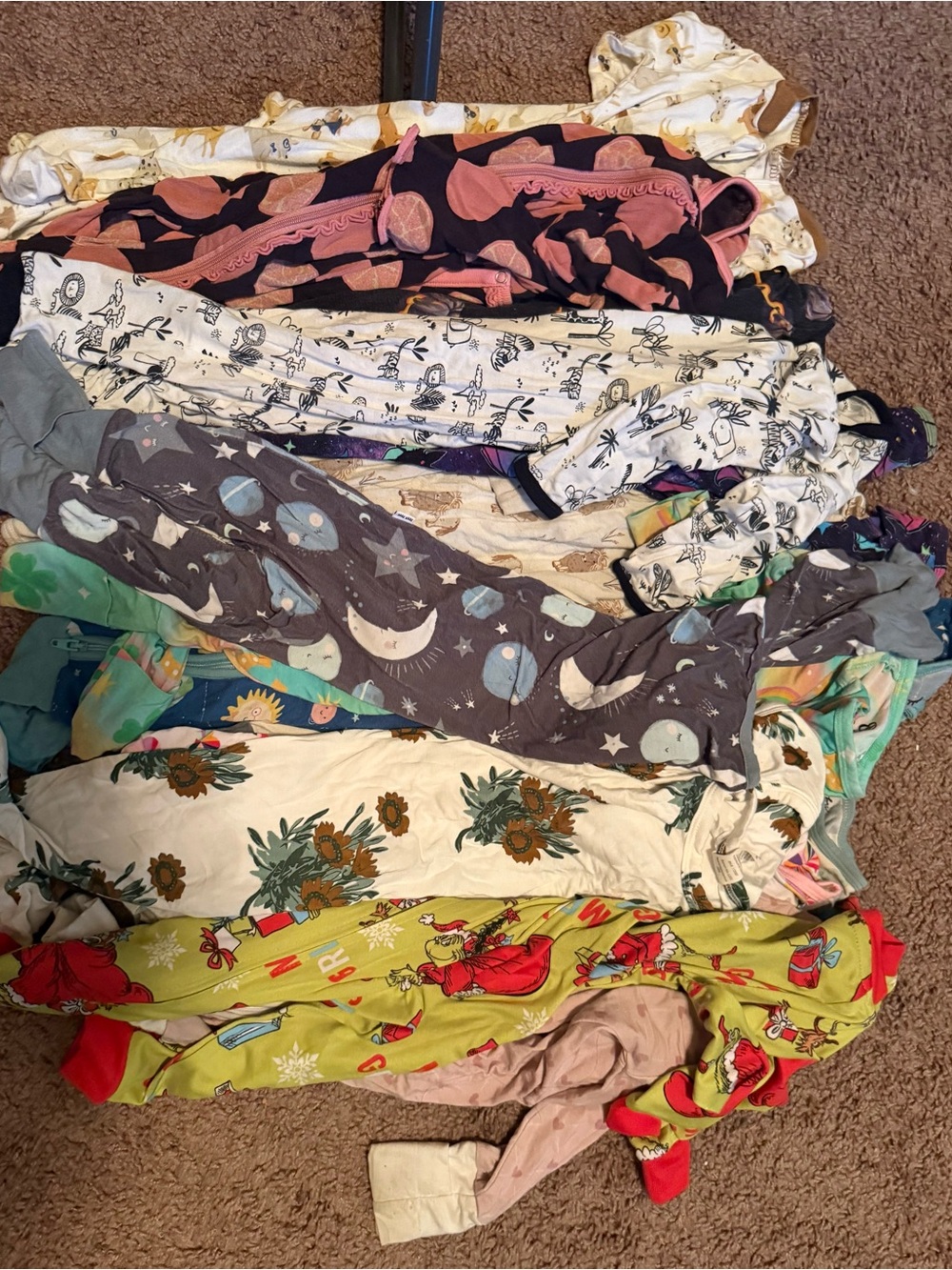Mixed Patterned Pajama Set Bundle - Floral, Moon & Novelty Prints